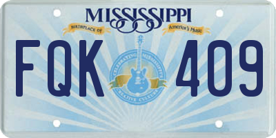 MS license plate FQK409