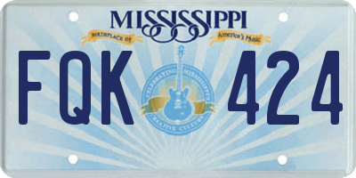 MS license plate FQK424