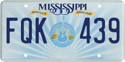 MS license plate FQK439