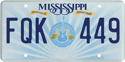 MS license plate FQK449