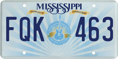 MS license plate FQK463