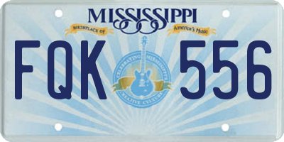 MS license plate FQK556
