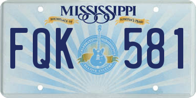 MS license plate FQK581