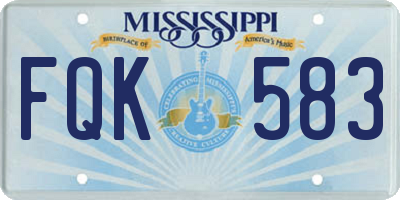 MS license plate FQK583