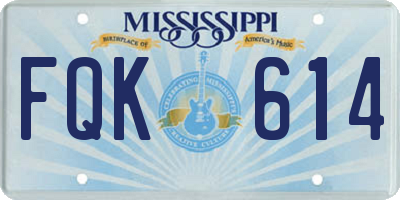 MS license plate FQK614