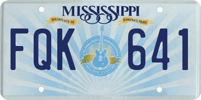 MS license plate FQK641