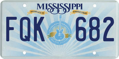 MS license plate FQK682