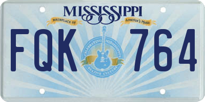 MS license plate FQK764