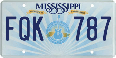 MS license plate FQK787