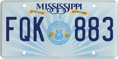 MS license plate FQK883