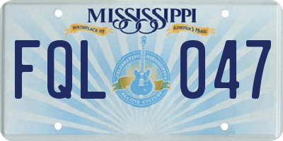 MS license plate FQL047