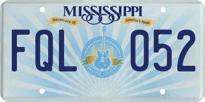 MS license plate FQL052