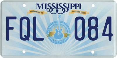 MS license plate FQL084