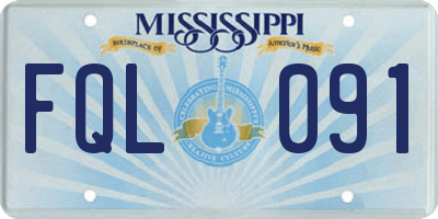 MS license plate FQL091