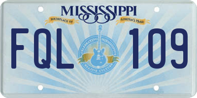MS license plate FQL109