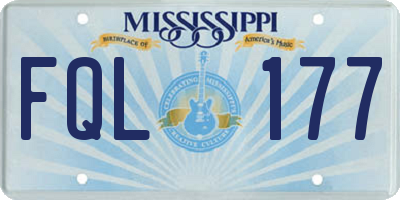 MS license plate FQL177
