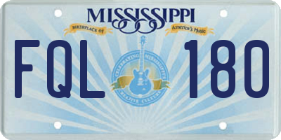 MS license plate FQL180