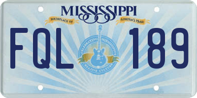MS license plate FQL189