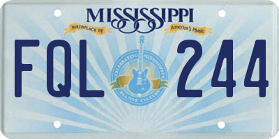 MS license plate FQL244