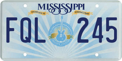 MS license plate FQL245