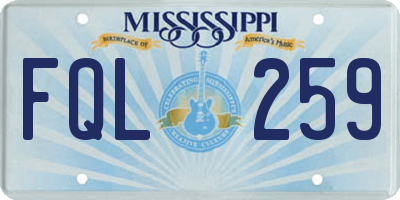 MS license plate FQL259