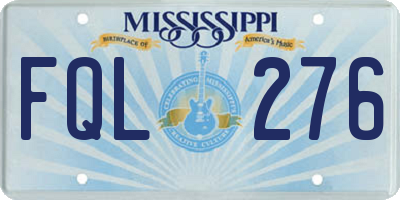 MS license plate FQL276