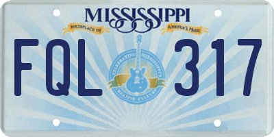 MS license plate FQL317