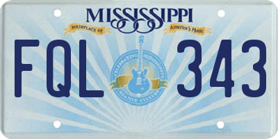 MS license plate FQL343