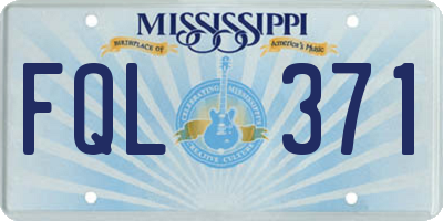 MS license plate FQL371