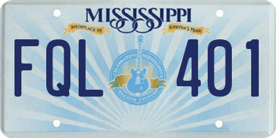 MS license plate FQL401