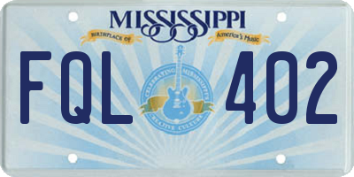 MS license plate FQL402