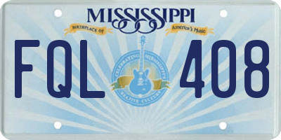 MS license plate FQL408