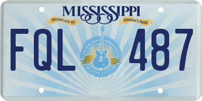 MS license plate FQL487