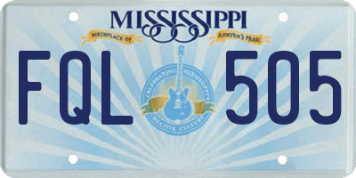 MS license plate FQL505