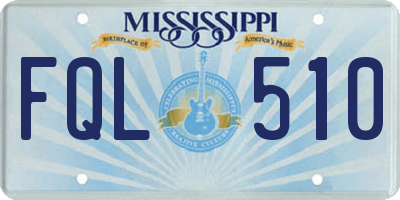 MS license plate FQL510