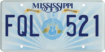 MS license plate FQL521