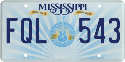 MS license plate FQL543