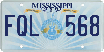 MS license plate FQL568