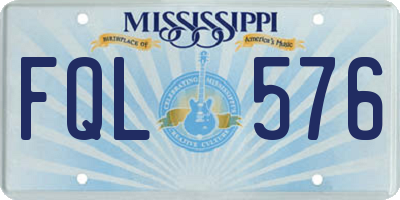 MS license plate FQL576