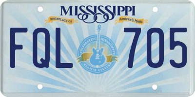MS license plate FQL705