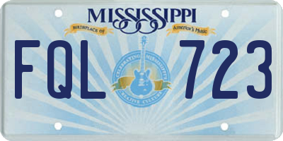 MS license plate FQL723