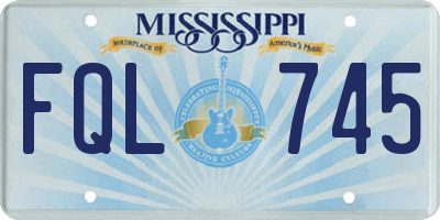 MS license plate FQL745