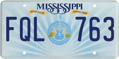 MS license plate FQL763
