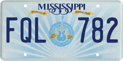 MS license plate FQL782
