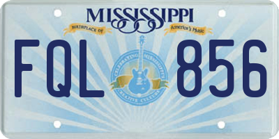 MS license plate FQL856
