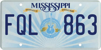 MS license plate FQL863