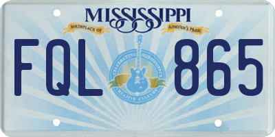 MS license plate FQL865