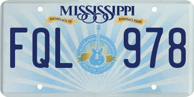 MS license plate FQL978