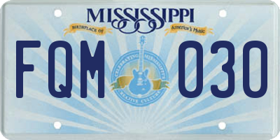 MS license plate FQM030