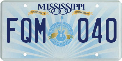 MS license plate FQM040